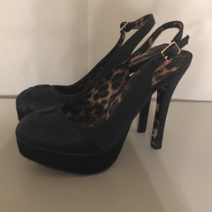 4” Sling-backs. Satin finish. Worn once. Sz 8.